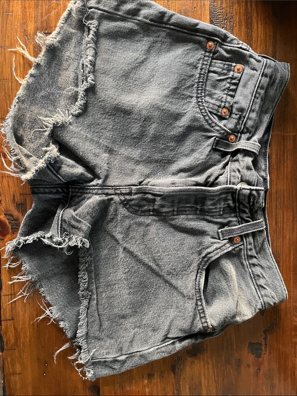 High-Rise Distressed Black Jean Shorts - Women
